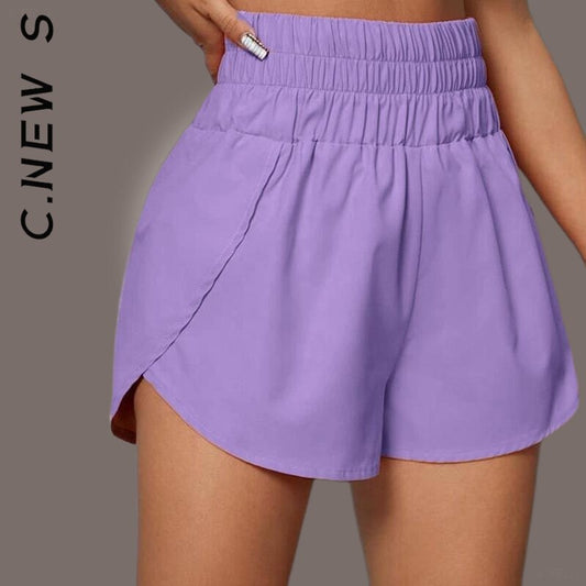C.New S Women Shorts Casual Jogging Running Fitness Trouser Lady Elastic Waist Summer Streetwear Fashion Short Pants New