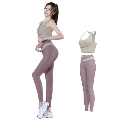 Women Yoga Cloth Sport Workout Set Leggings and Crop Bra Top Tracksuit Fitness Clothing Outfits for Running Yoga Gym Clothes